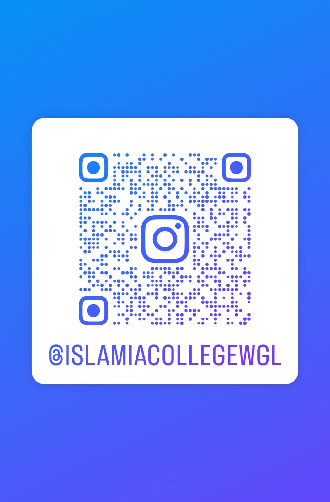 Instagram QR code for @islamiacollegewgl